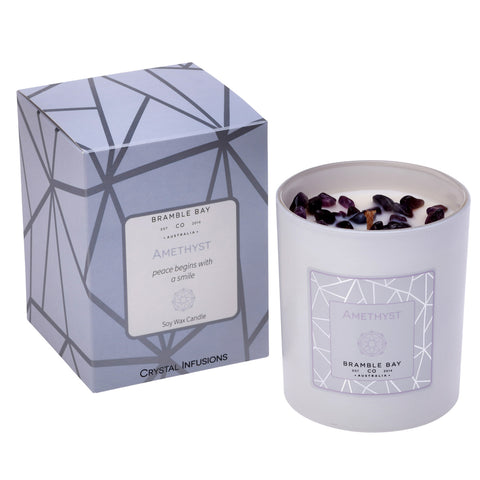 Bramble Bay - Crystal Infusions Amethyst Candle